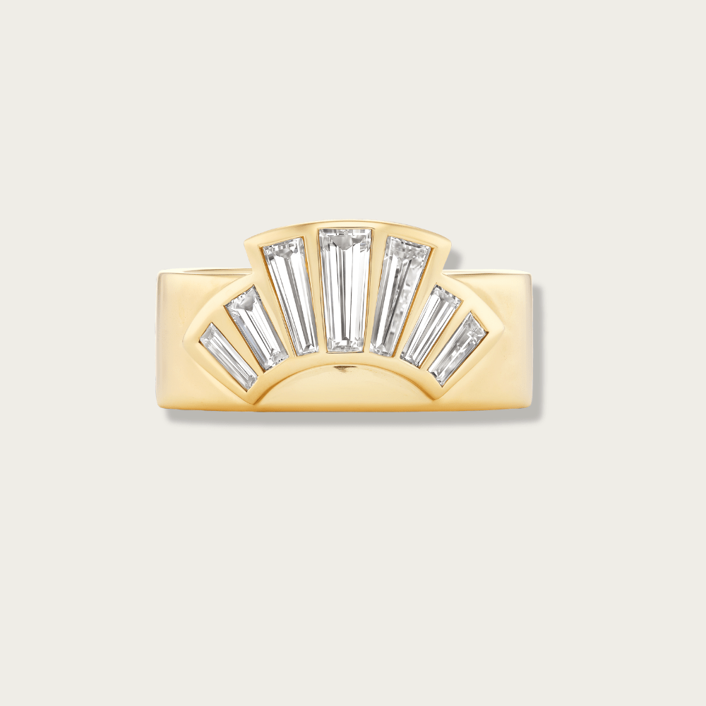 A Custom Wedding Band with Heirloom Baguette Diamonds