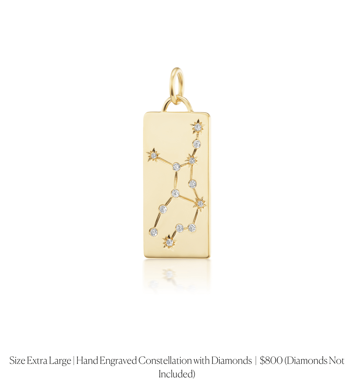 14k solid gold personalized Classic Rectangle Charm with custom hand engraving