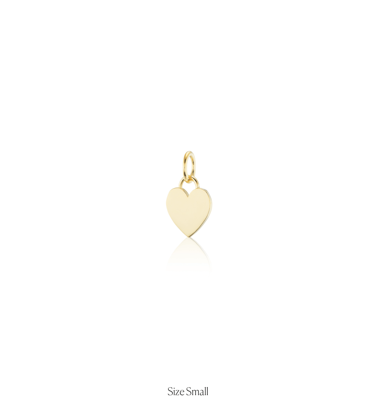 14k solid gold personalized Classic Heart Charm with custom hand engraving