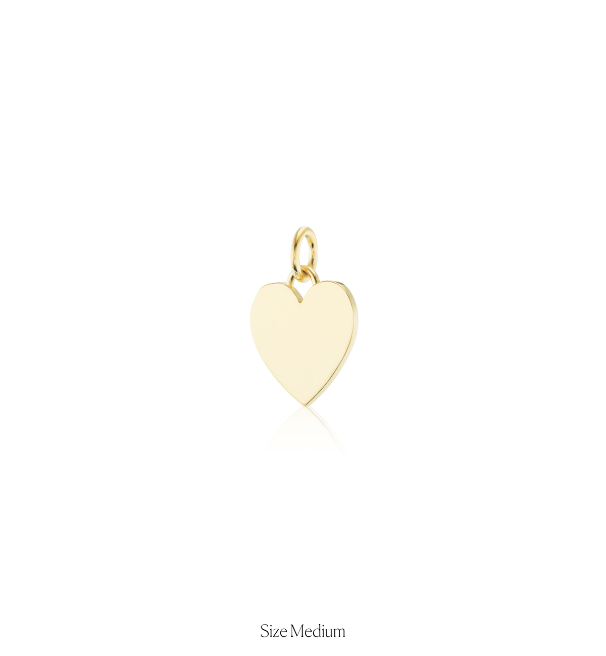 14k solid gold personalized Classic Heart Charm with custom hand engraving