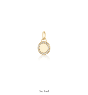 Diamond Border Circle Charm