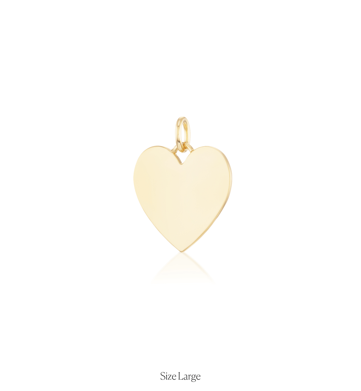 14k solid gold personalized Classic Heart Charm with custom hand engraving