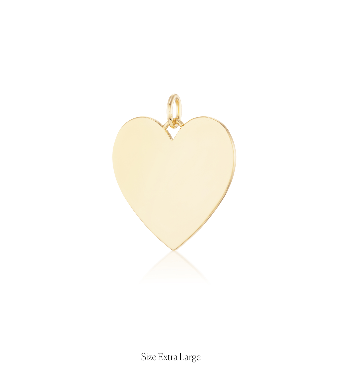 14k solid gold personalized Classic Heart Charm with custom hand engraving