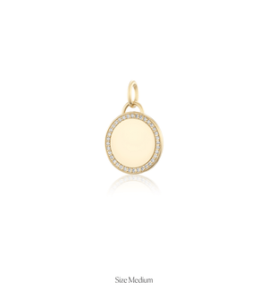 Diamond Border Circle Charm