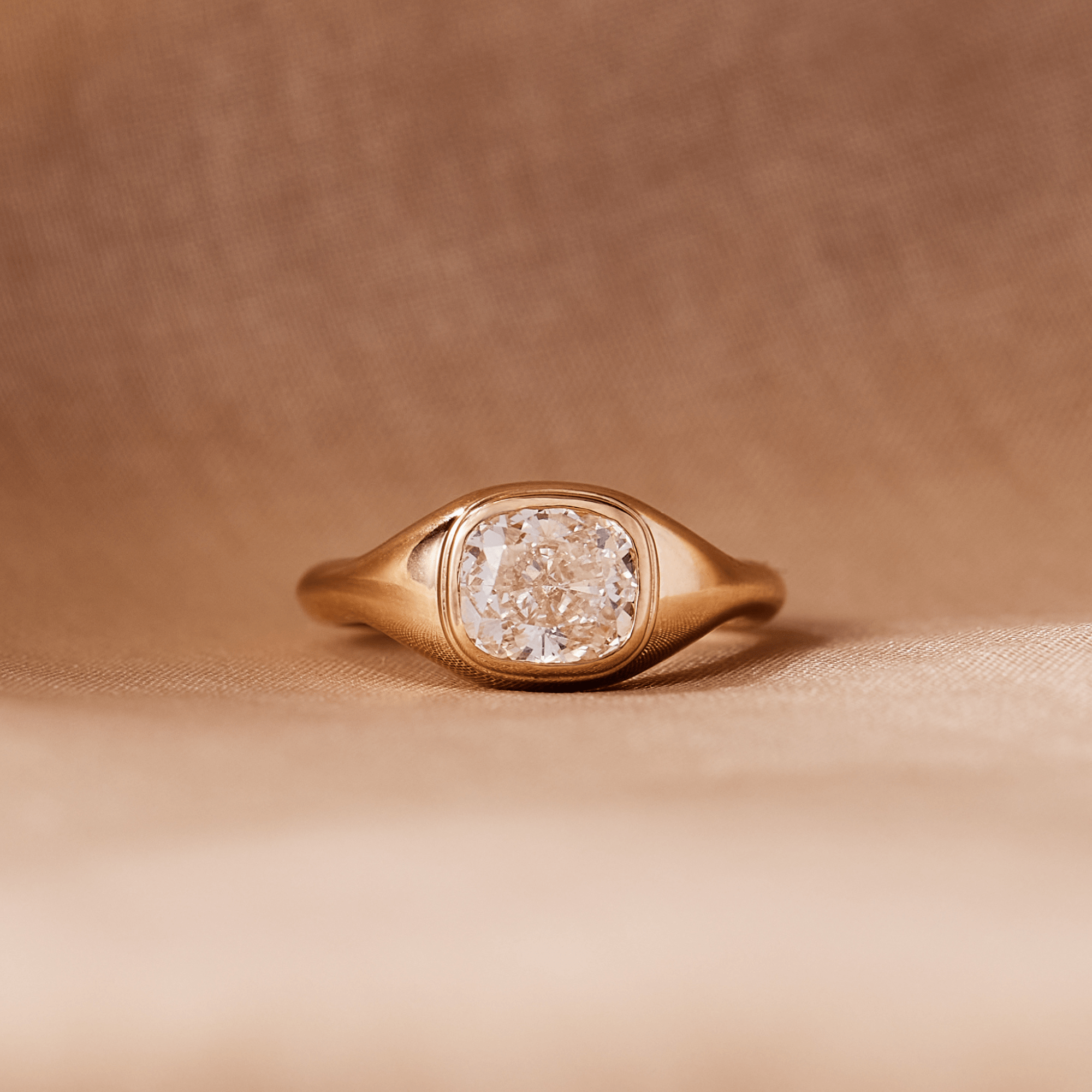 custom bezel engagement ring