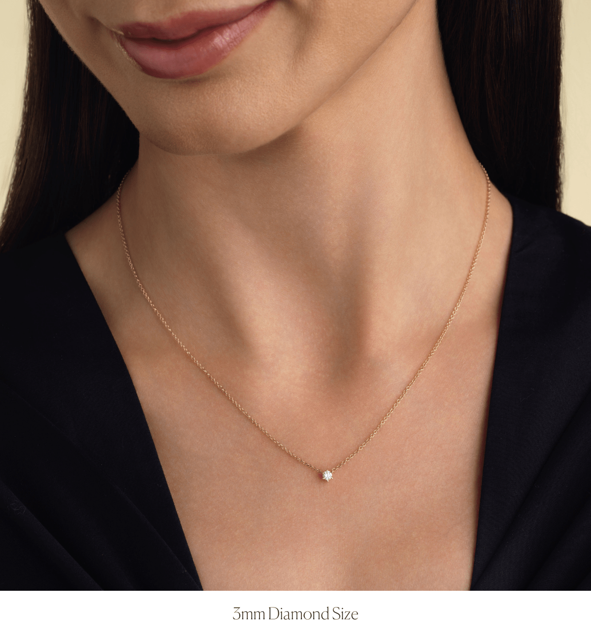 14k solid gold Diamond Daisy Necklace with a bezel-set diamond pendant
