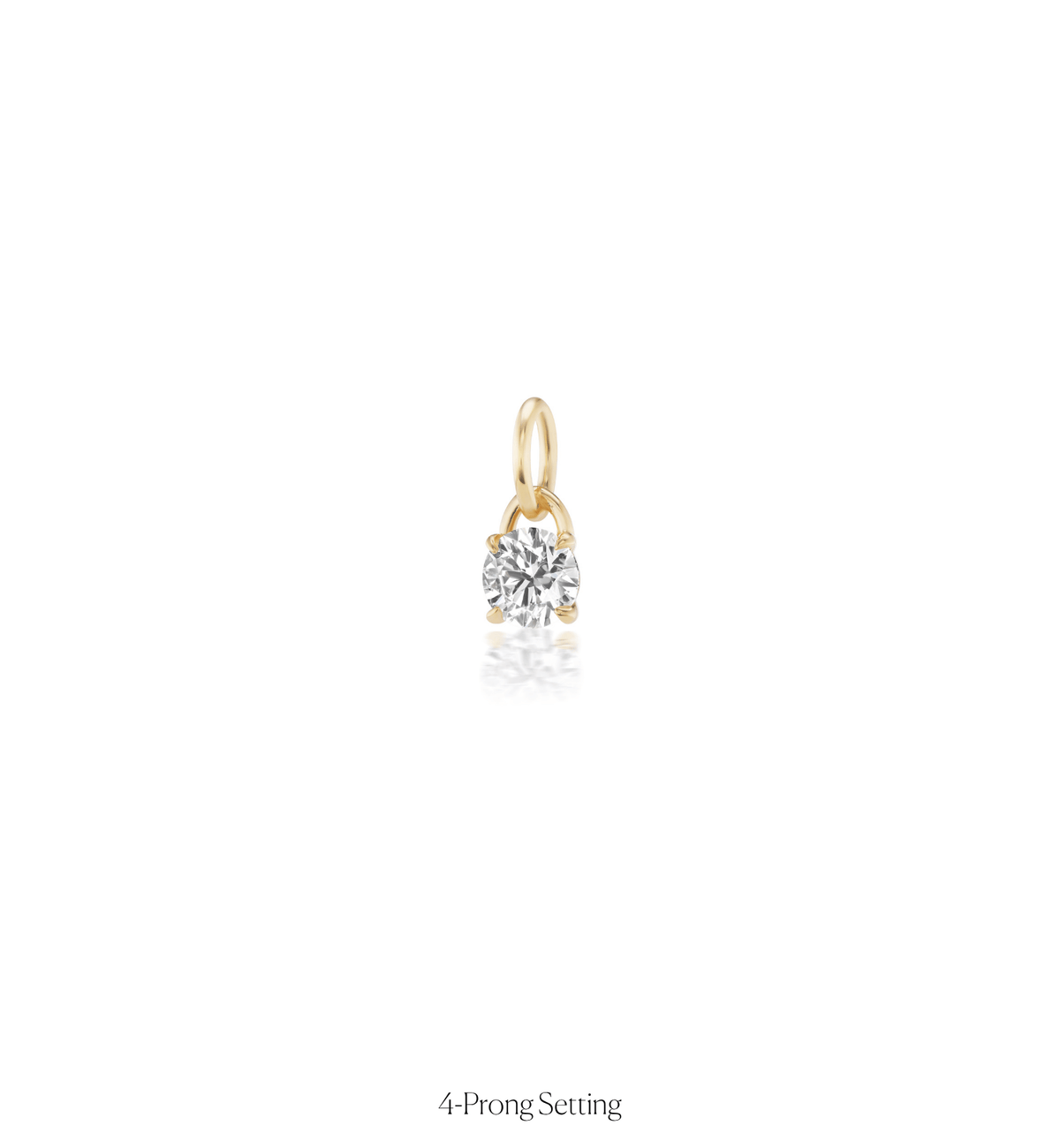 14k solid gold Signature Diamond Charm with a signature-cut diamond
