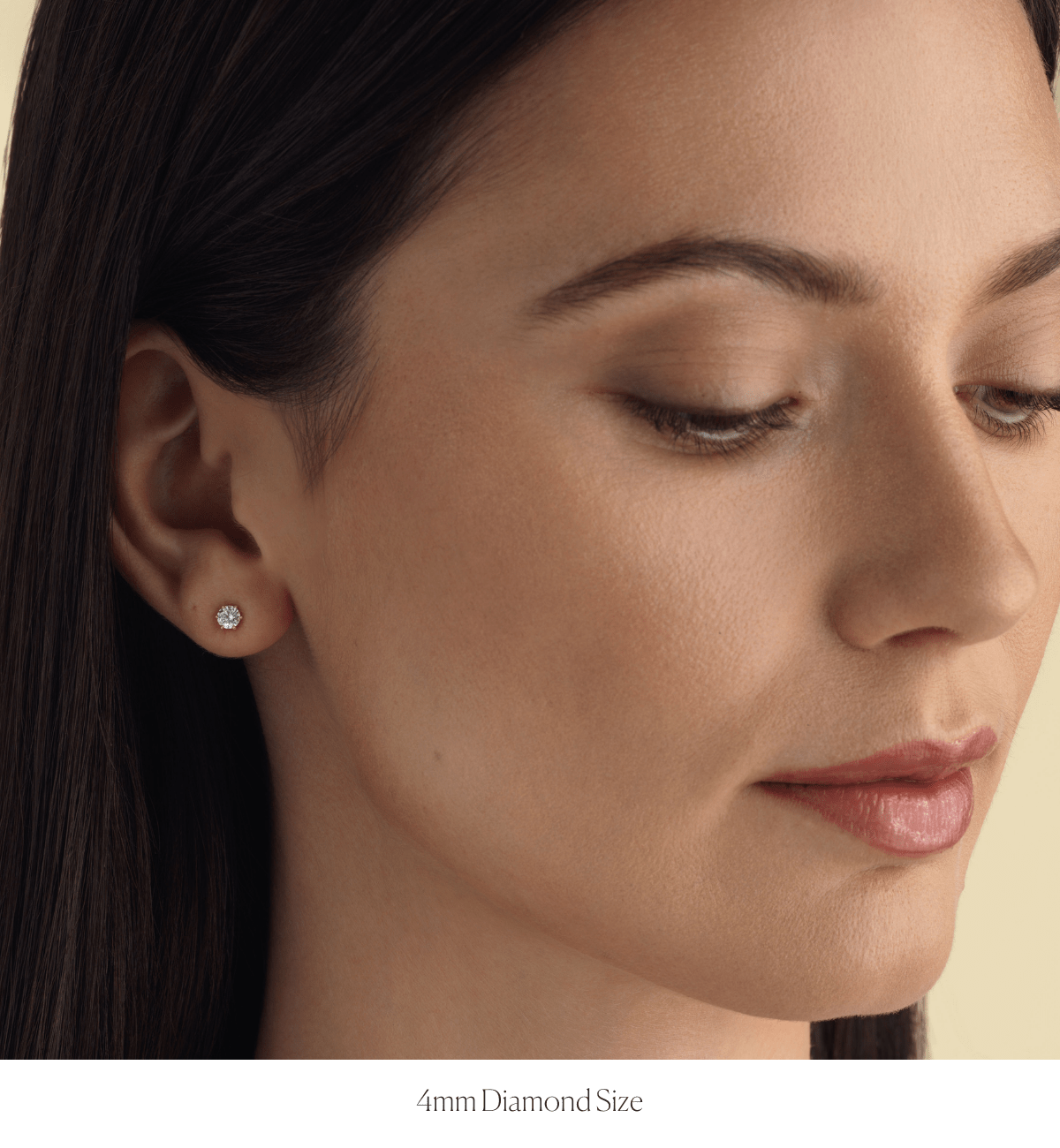 14k solid gold Diamond Daisy Stud Earrings with a prong-set solitaire diamond