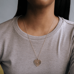 Vintage Heart Charm with Star Set Diamond