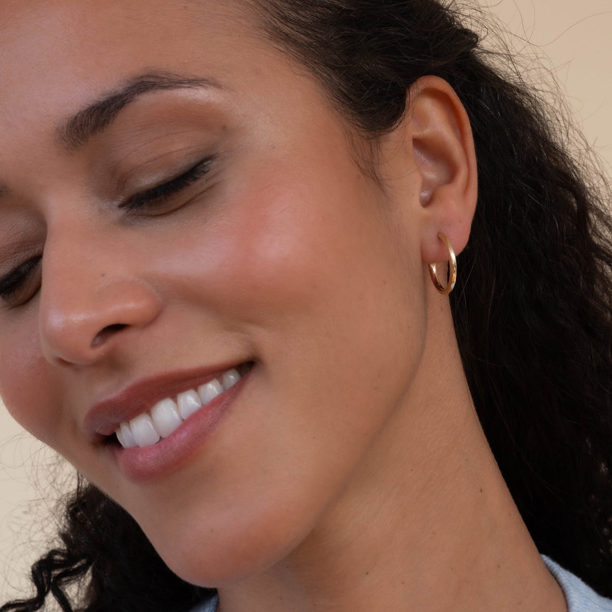 14k solid gold Signature Hoops