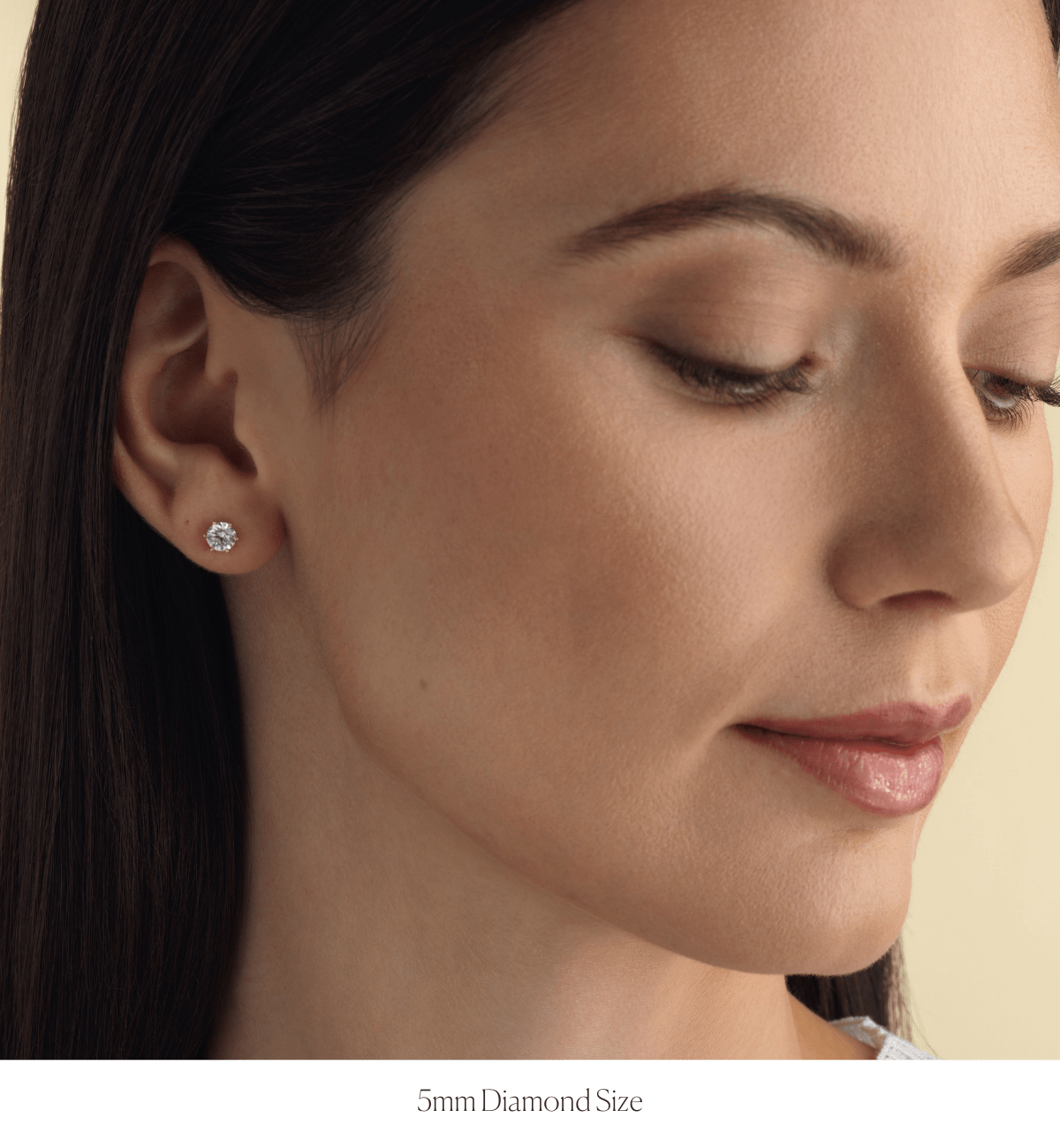 14k solid gold Diamond Daisy Stud Earrings with a prong-set solitaire diamond