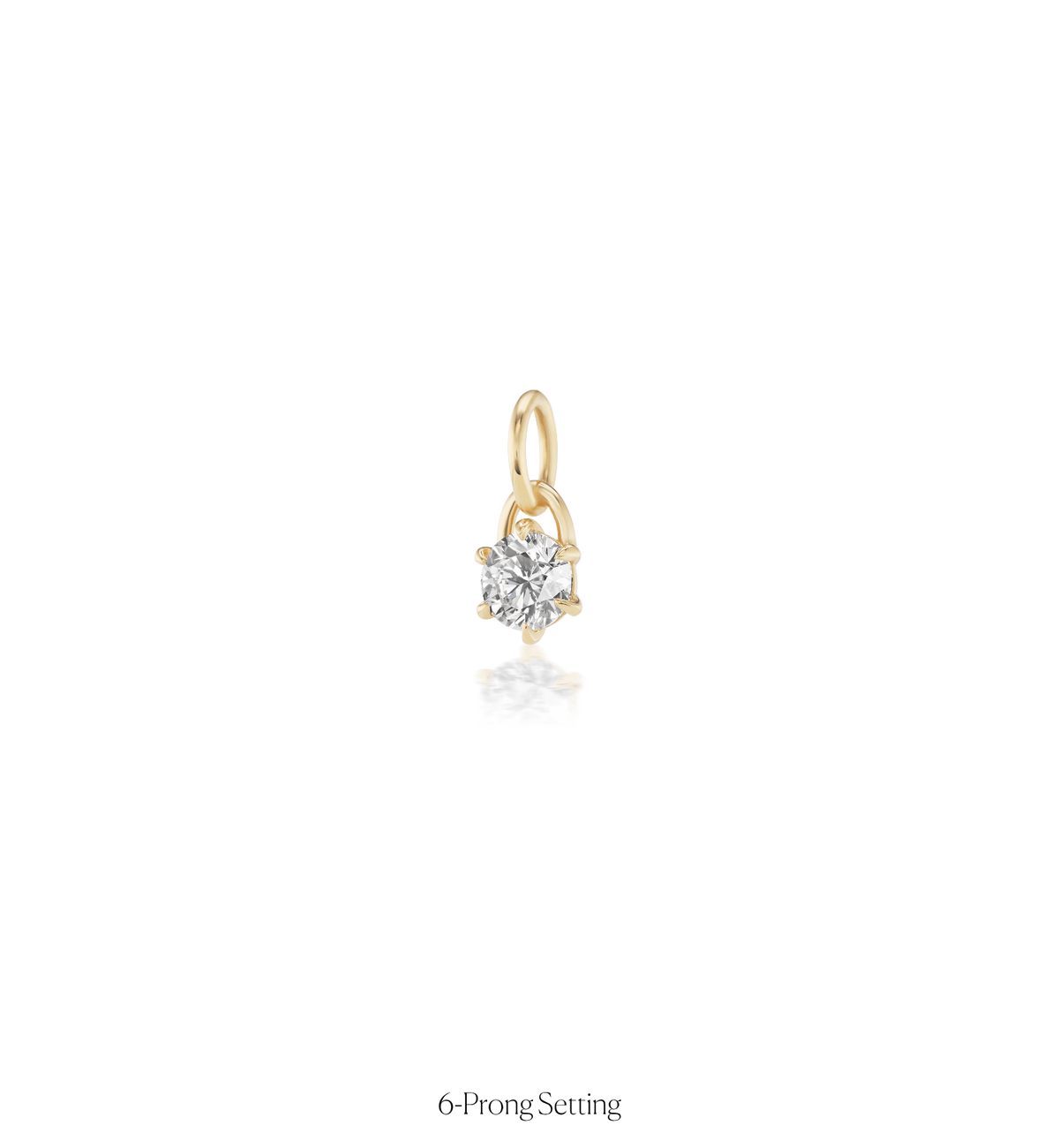 14k solid gold Signature Diamond Charm with a signature-cut diamond