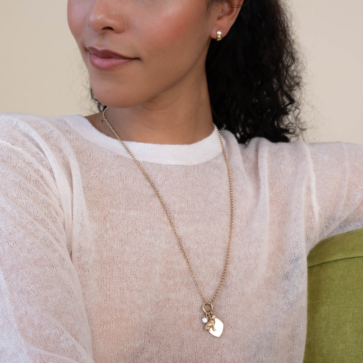 14k solid gold Charm Collector Chain as a rolo chain for collecting charms