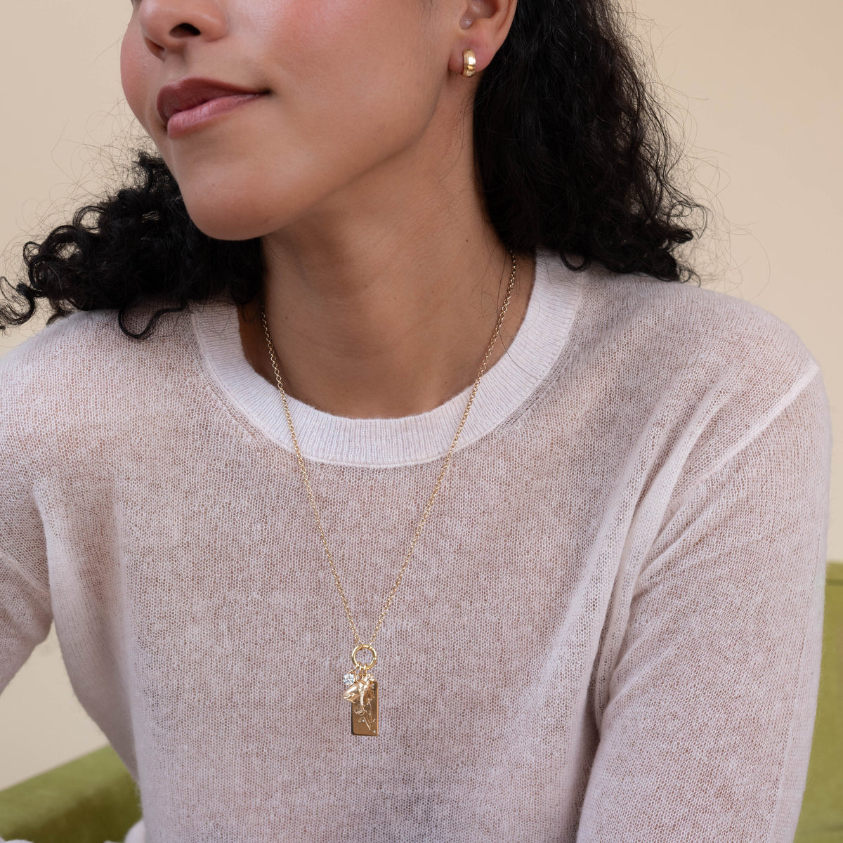 14k solid gold Charm Collector Chain as a rolo chain for collecting charms
