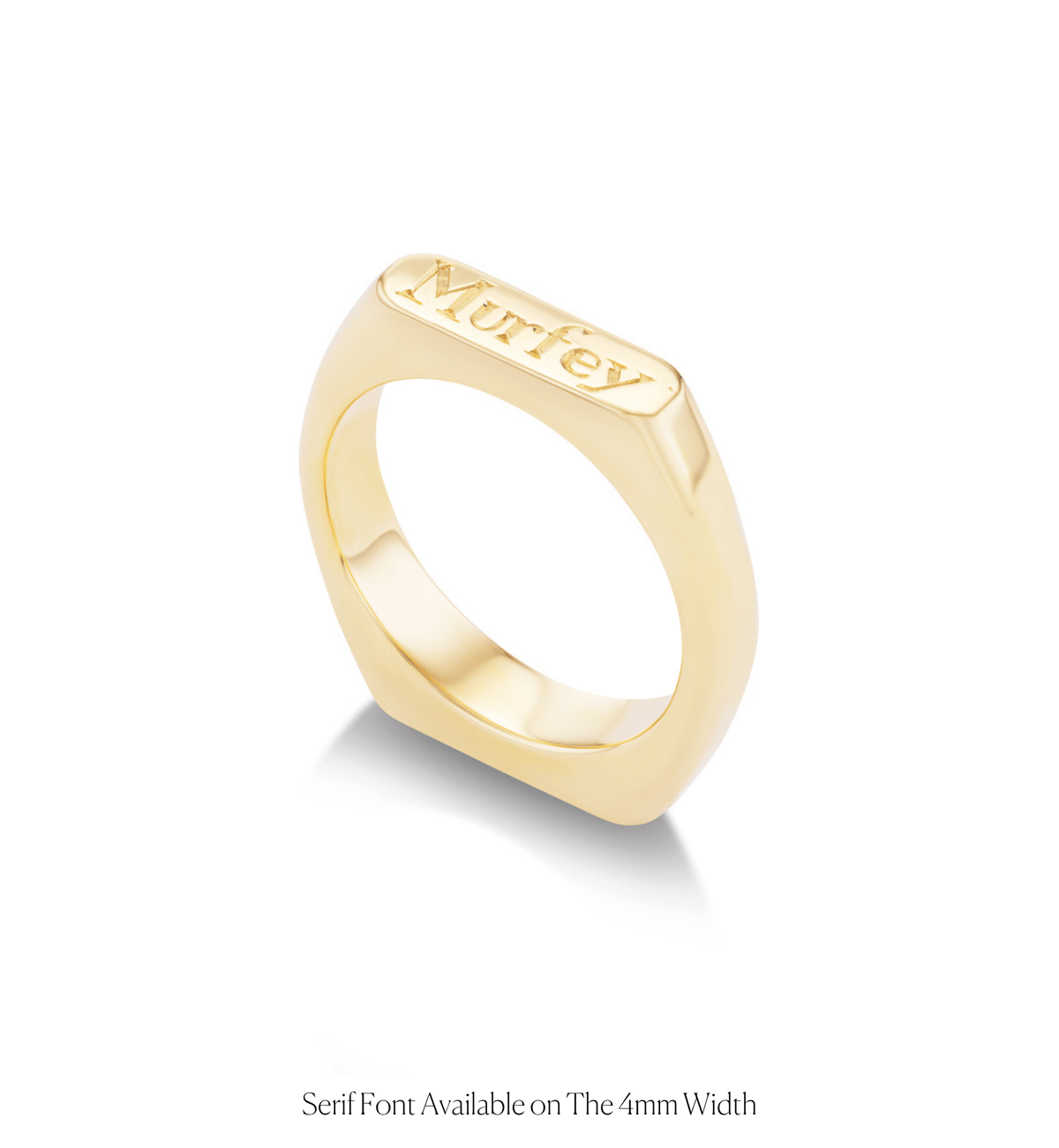 14k solid gold engravable Double Sided Signet Ring with two signet faces
