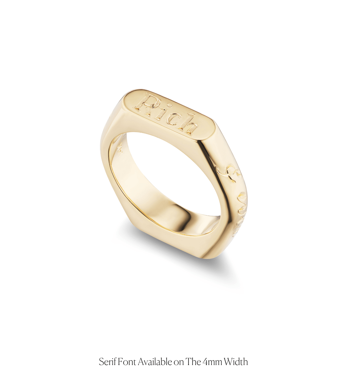 14k solid gold engravable Double Sided Signet Ring with two signet faces