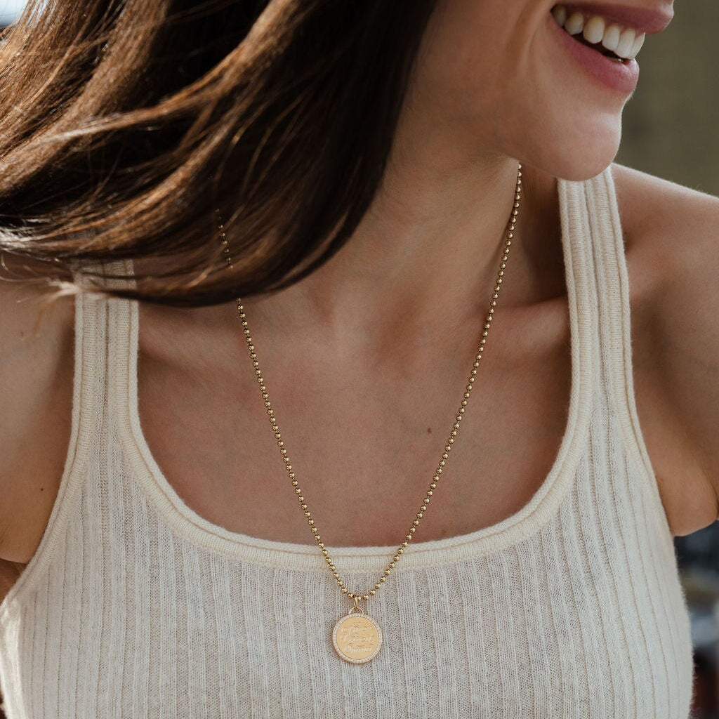 Diamond Border Circle Charm