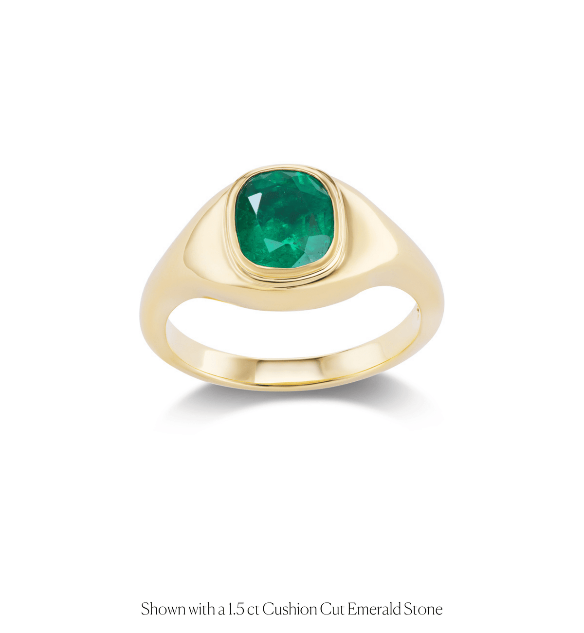 14k solid gold Arch engagement ring with a chunky bezel-set diamond