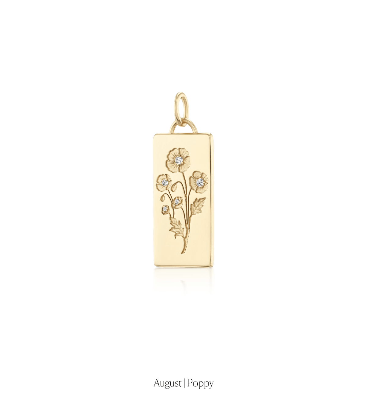 14k solid gold Birth Month Flower Charm with a birth-month flower motif