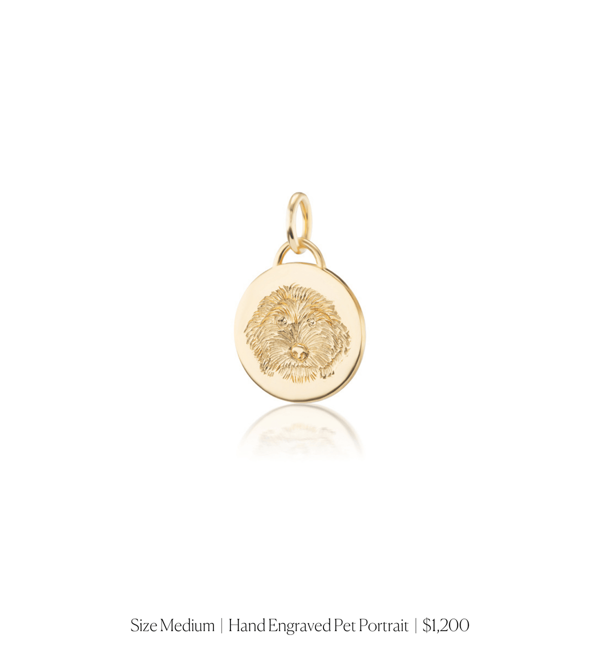 14k solid gold personalized Classic Circle Charm with custom hand engraving