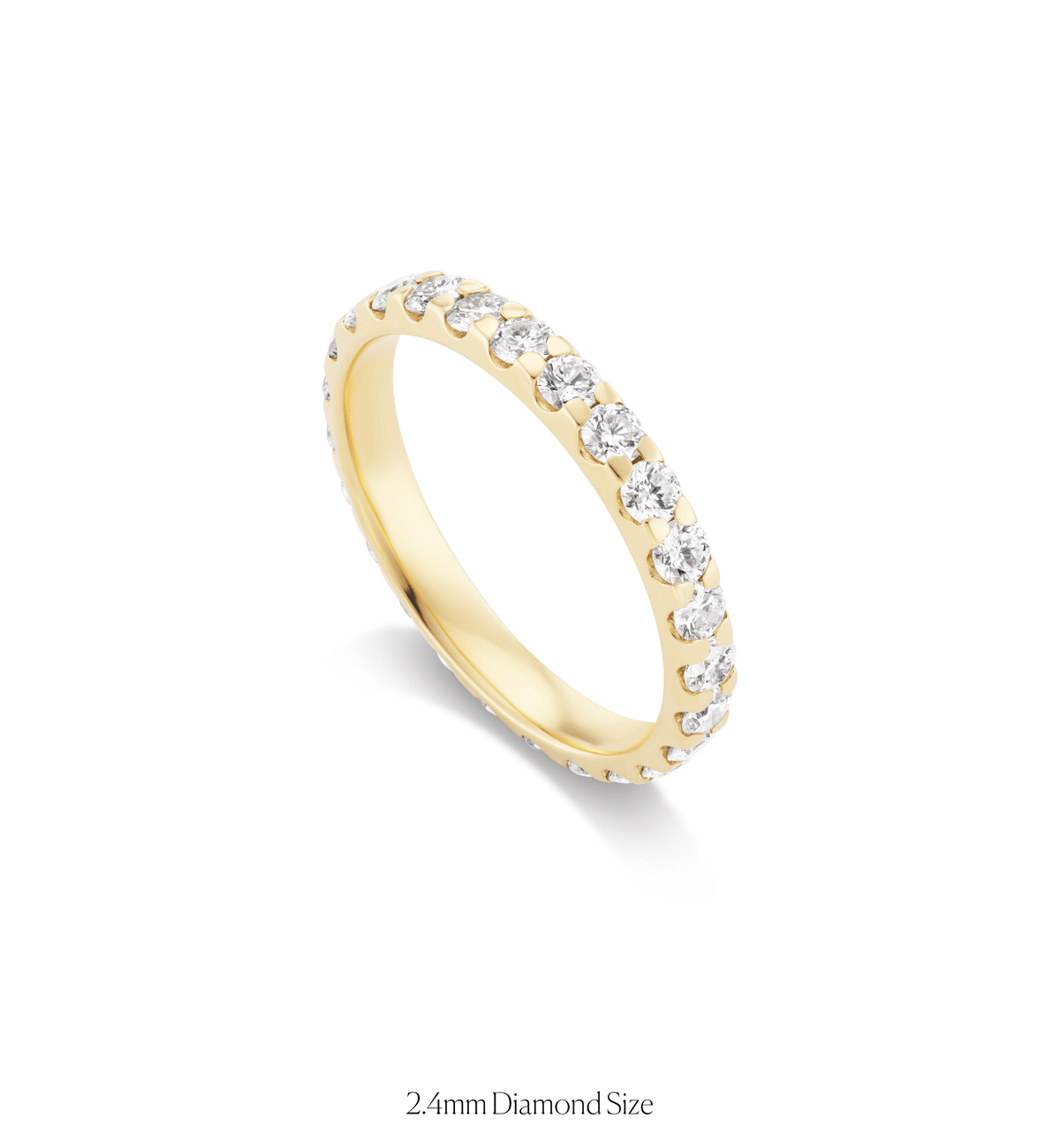 14k solid gold Caroline Ring with a half-eternity of diamonds