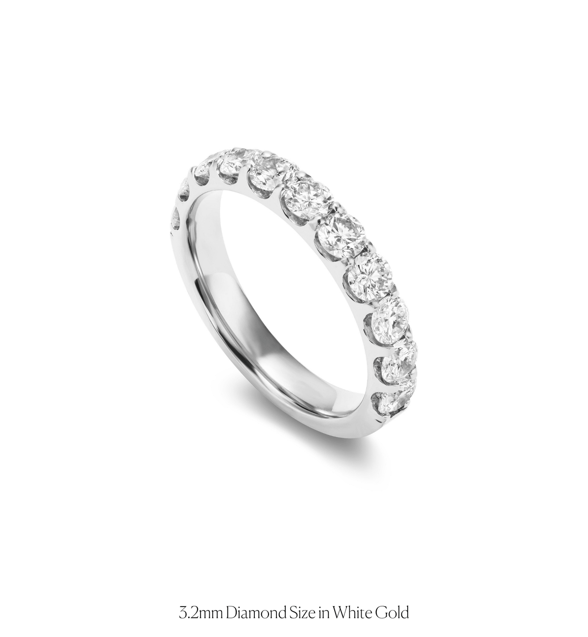 14k solid gold Caroline Ring with a half-eternity of diamonds
