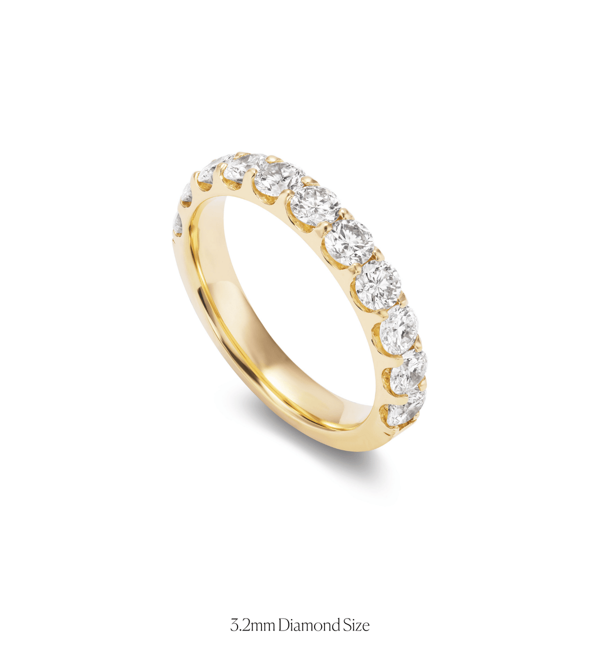 14k solid gold Caroline Ring with a half-eternity of diamonds