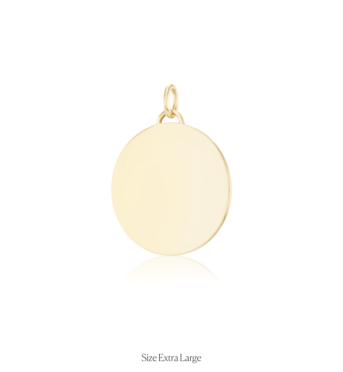 14k solid gold personalized Classic Circle Charm with custom hand engraving