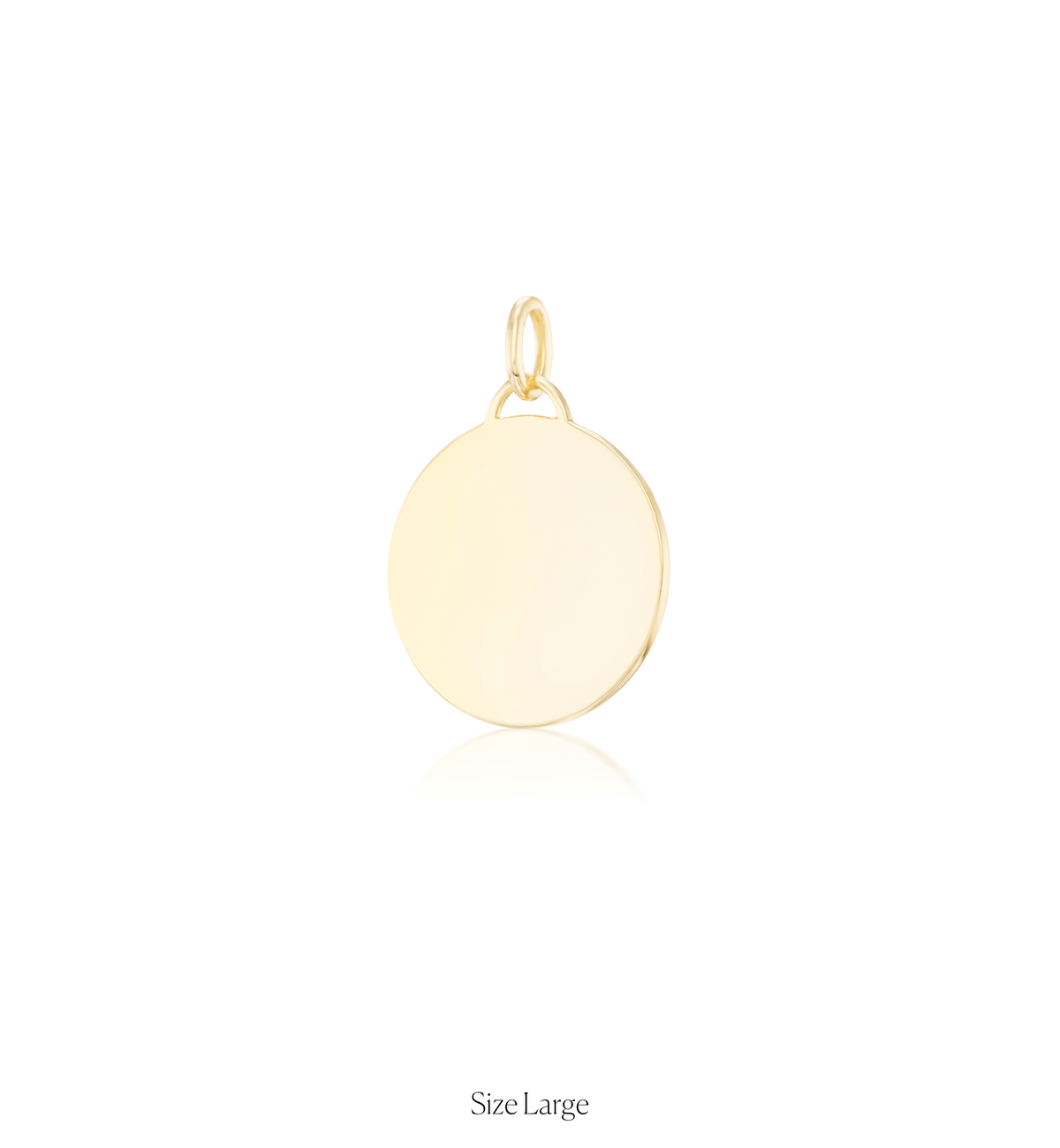 14k solid gold personalized Classic Circle Charm with custom hand engraving