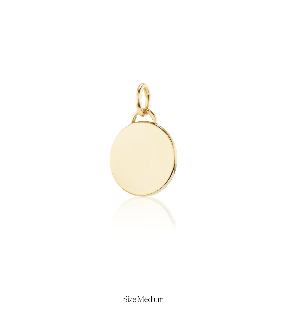 14k solid gold personalized Classic Circle Charm with custom hand engraving