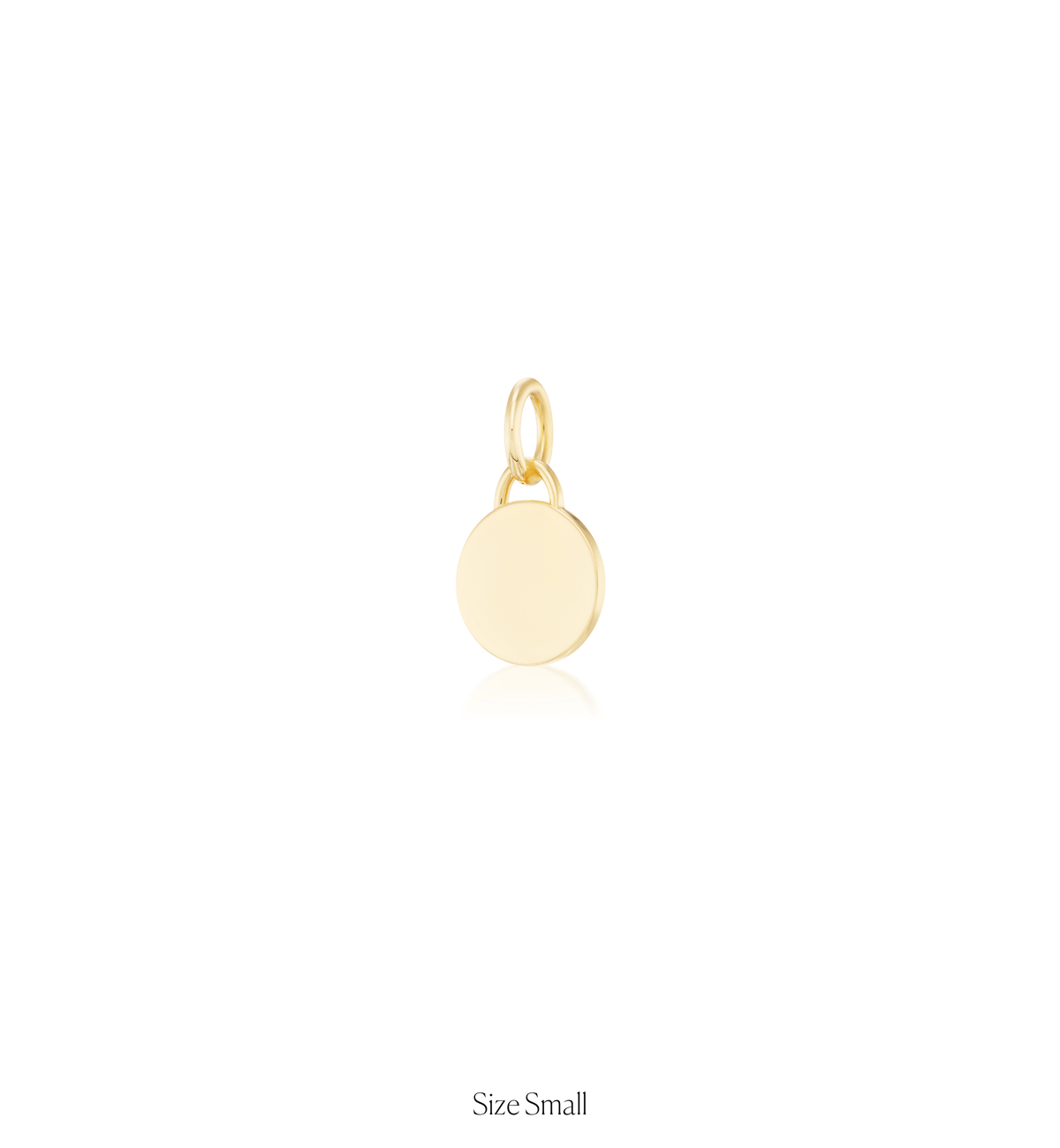 14k solid gold personalized Classic Circle Charm with custom hand engraving