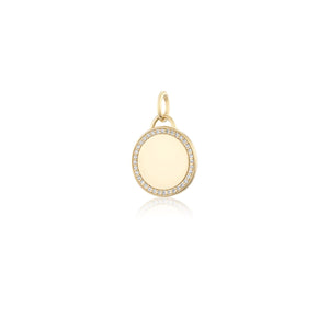 Diamond Border Circle Charm
