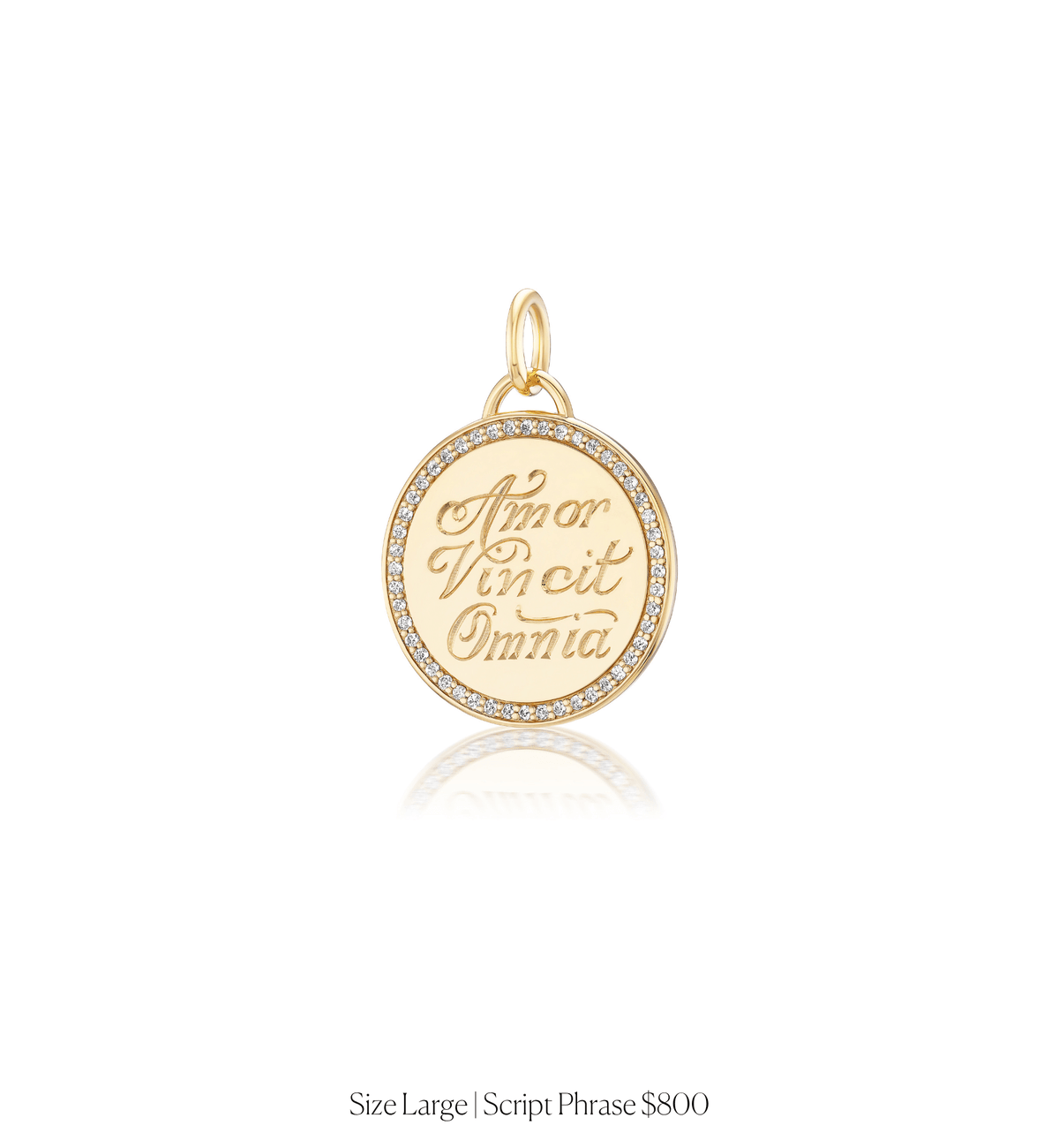 14k solid gold Diamond Border Circle Charm