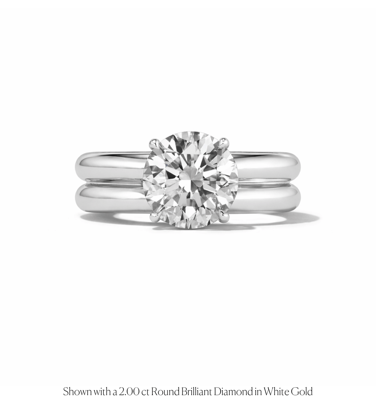 14k solid gold Duo engagement ring with two bezel-set diamonds