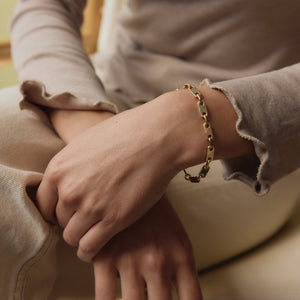 SOLD Vintage Striped Solid Flat Link Bracelet