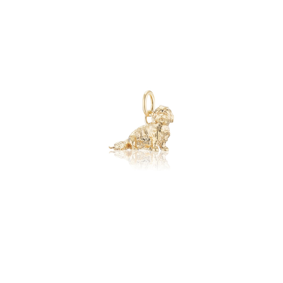 14k solid gold Custom Dog Charm as a custom hand-carved dog portrait