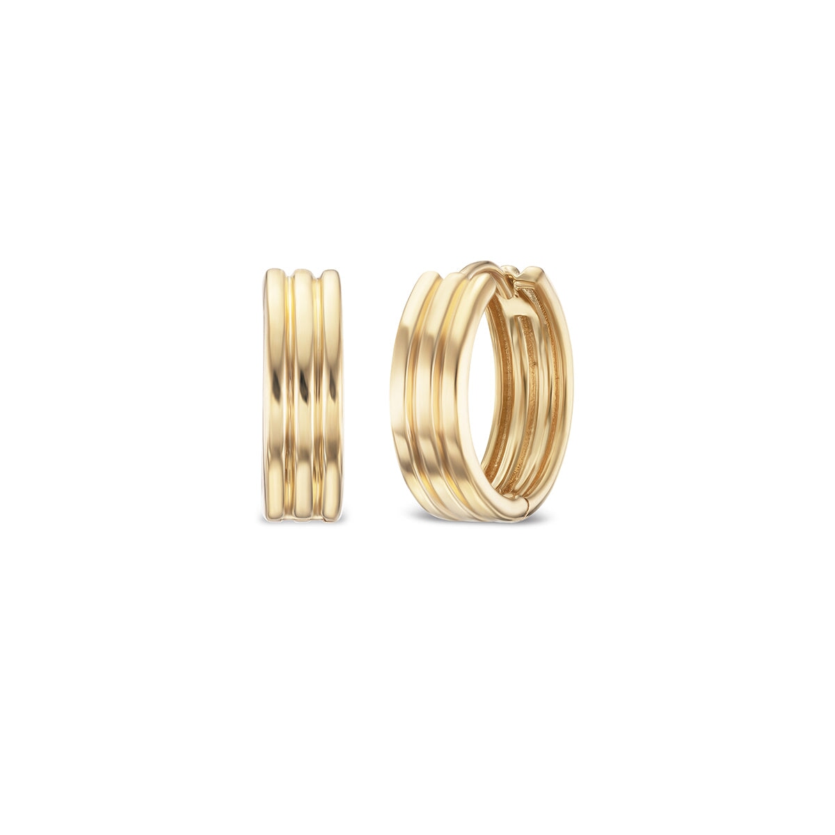 14k solid gold Signature Trio Hoops as a set of three hoops