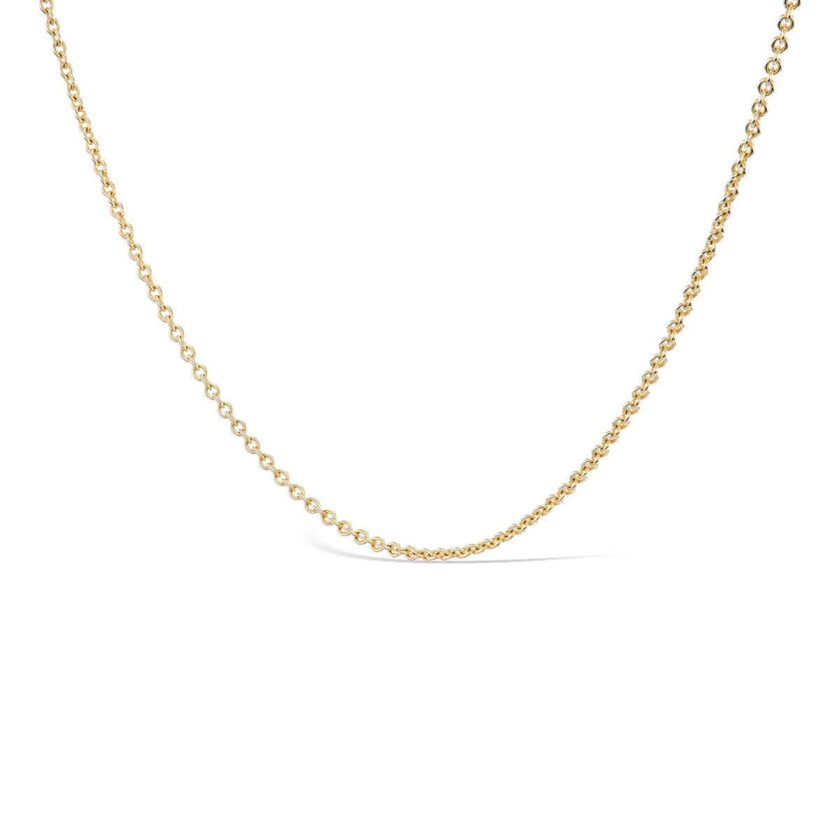 14k solid gold Cable Chain Necklace in a classic cable link