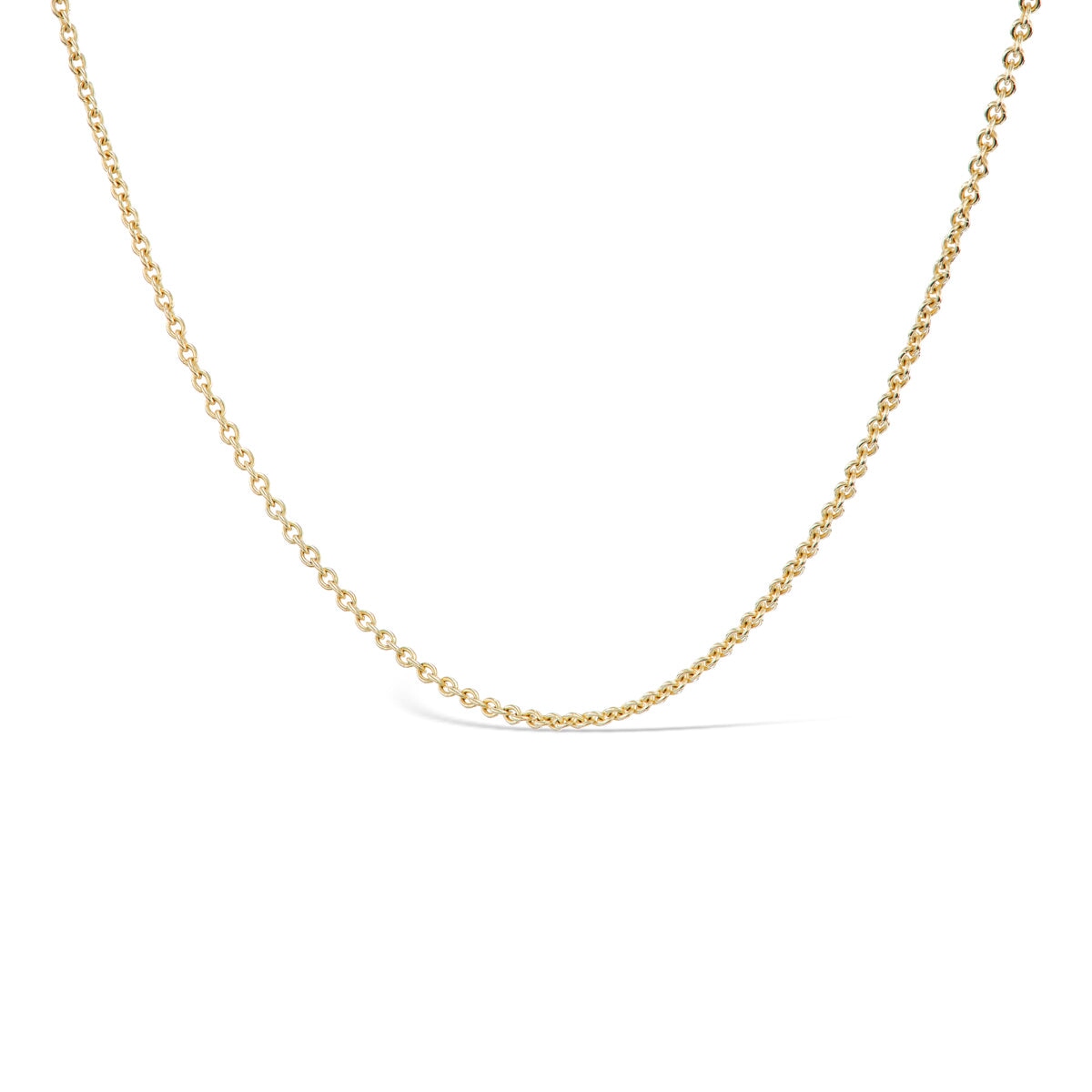 14k solid gold Cable Chain Necklace in a classic cable link