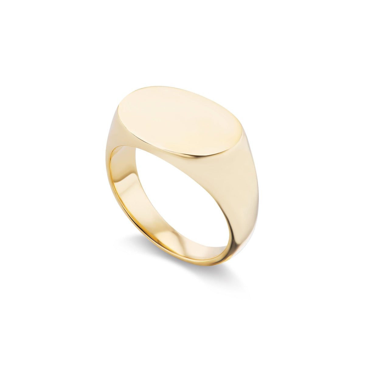 14k solid yellow gold personalized Oval Signet Ring with custom hand engraving