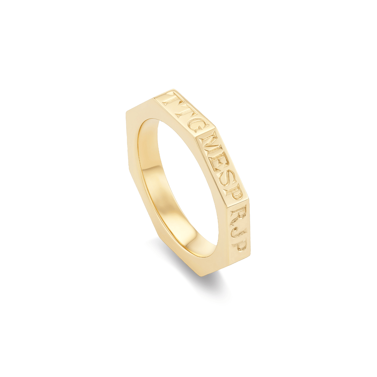 Solid gold family ring hallmarks and monograms to be hand engraved and personalized