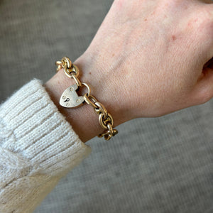 SOLD Vintage 14k Gold Working Padlock Bracelet