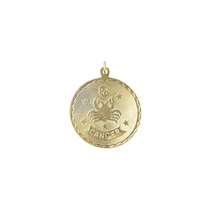 SOLD Vintage Cancer Zodiac Circle Charm