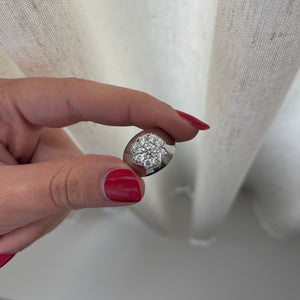Vintage Platinum and Diamond Dome Ring