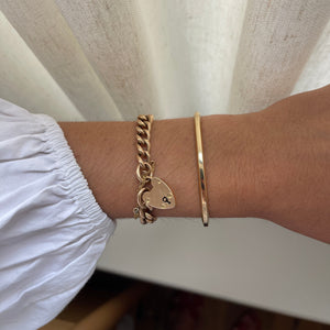 SOLD Vintage Drop 07 — Vintage 9k English Heart Lock Bracelet w/ Safety Chain