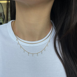 Vintage Pinprick Diamond Drop Necklace
