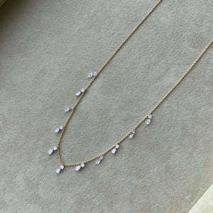 Vintage Pinprick Diamond Drop Necklace