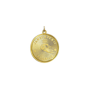 SOLD Vintage Aquarius Zodiac Circle Charm