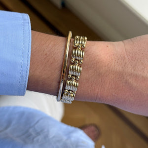 Vintage Italian Ridged Column Bracelet