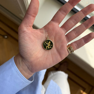 Vintage Sagittarius Jadeite Charm